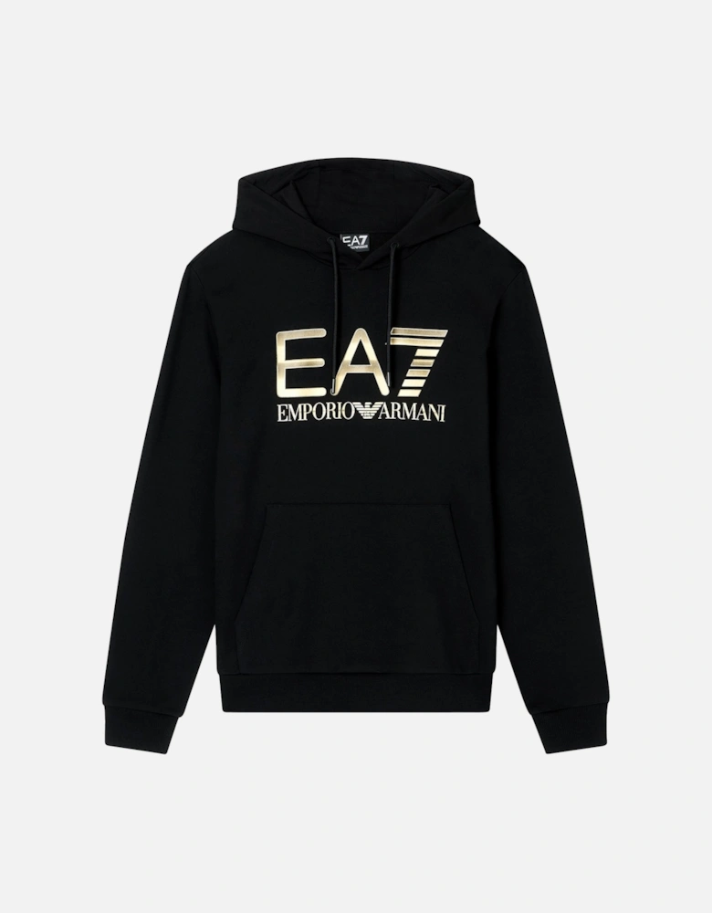 Emporio Armani Logo Series Cotton Hoodie Black/Gold