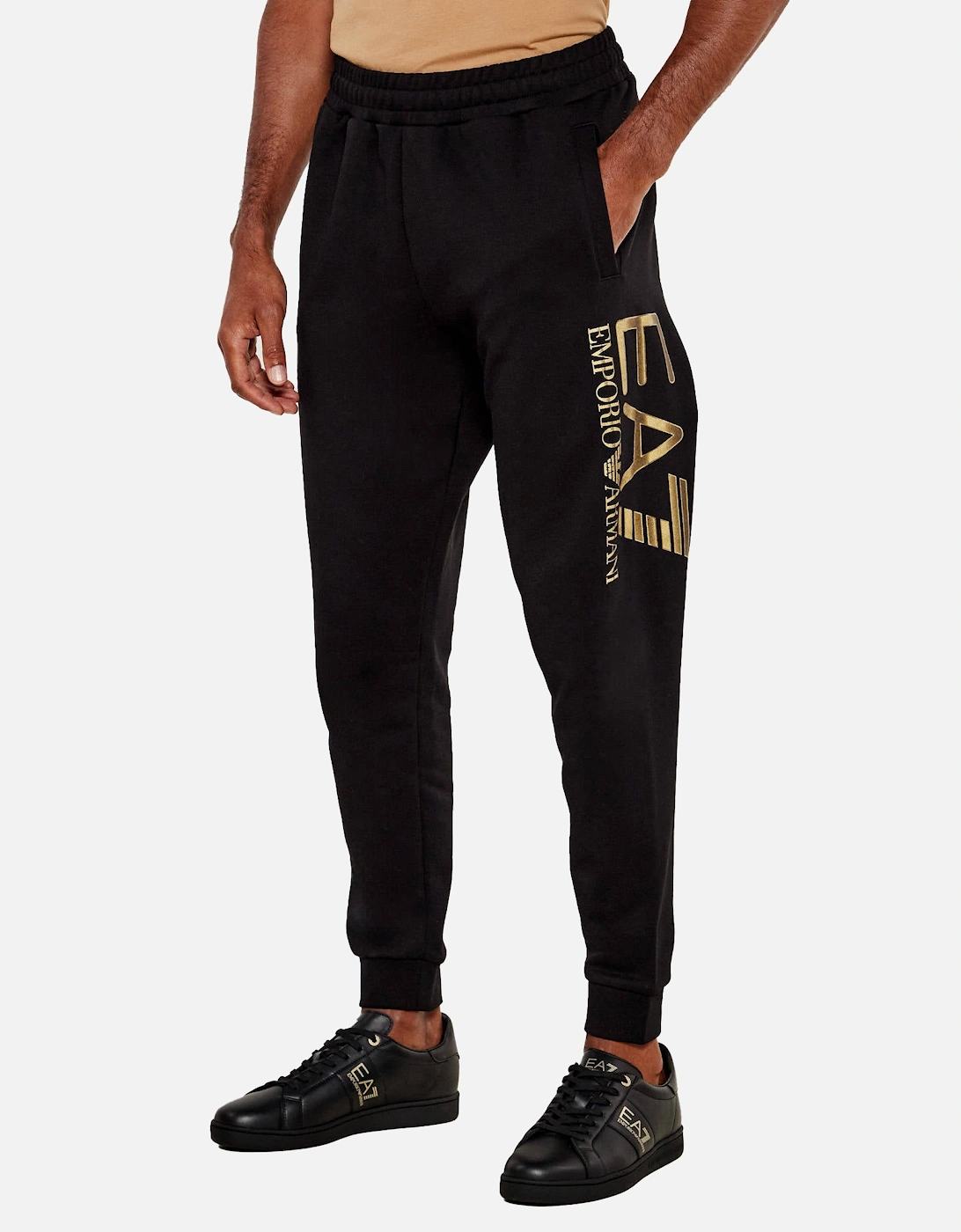 Emporio Armani Logo Series Cotton Jogger Pants Black/Gold, 4 of 3