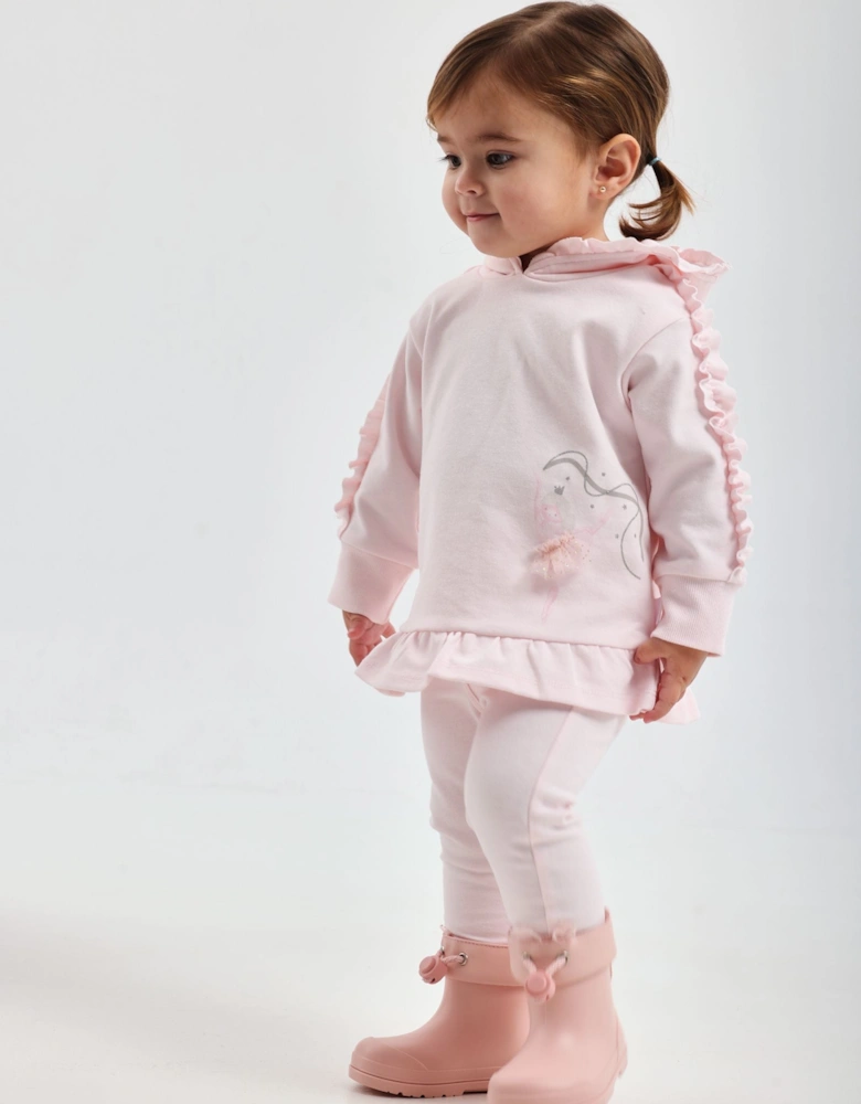 Girls Pale Pink Ballerina Hooded Tracksuit