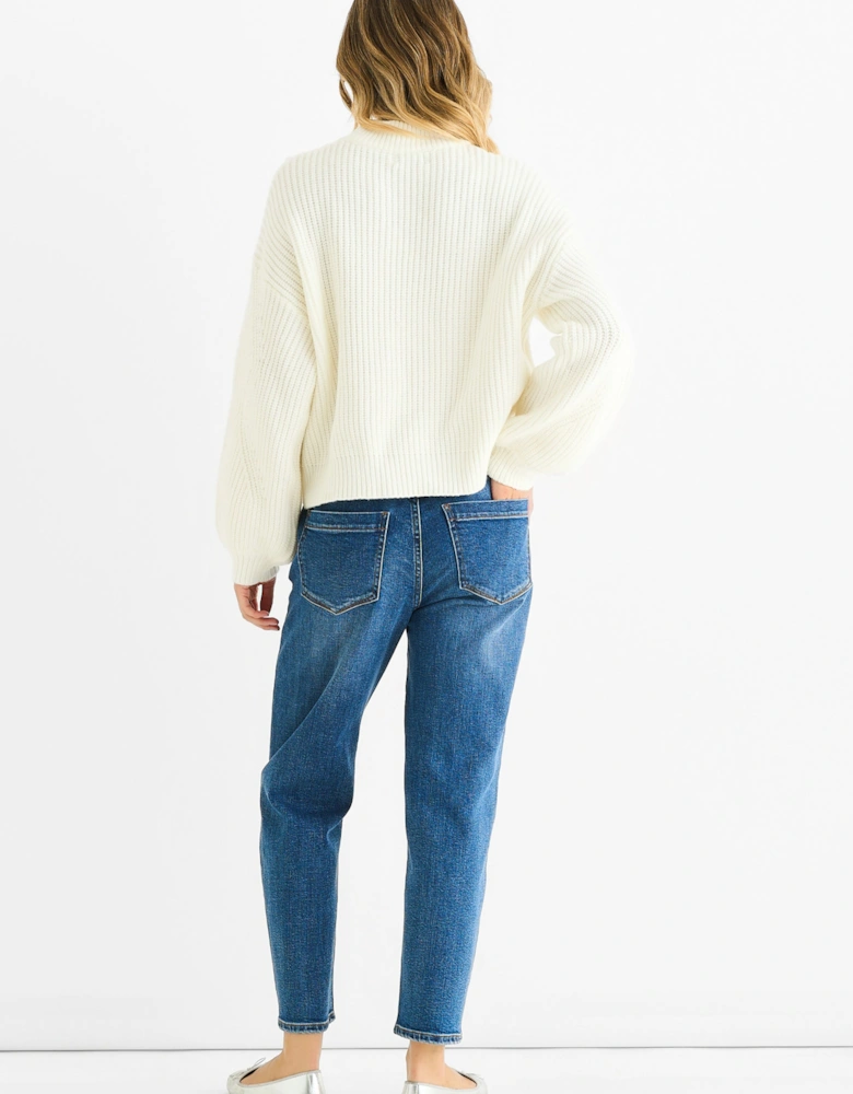 White Chunky Knit Oversized Knit Jumper