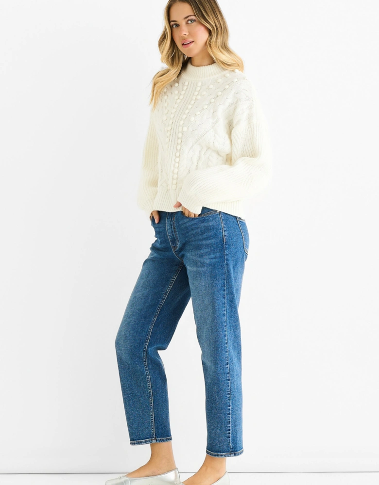 White Chunky Knit Oversized Knit Jumper