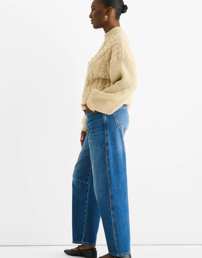 Beige Chunky Knit Oversized Knit Jumper
