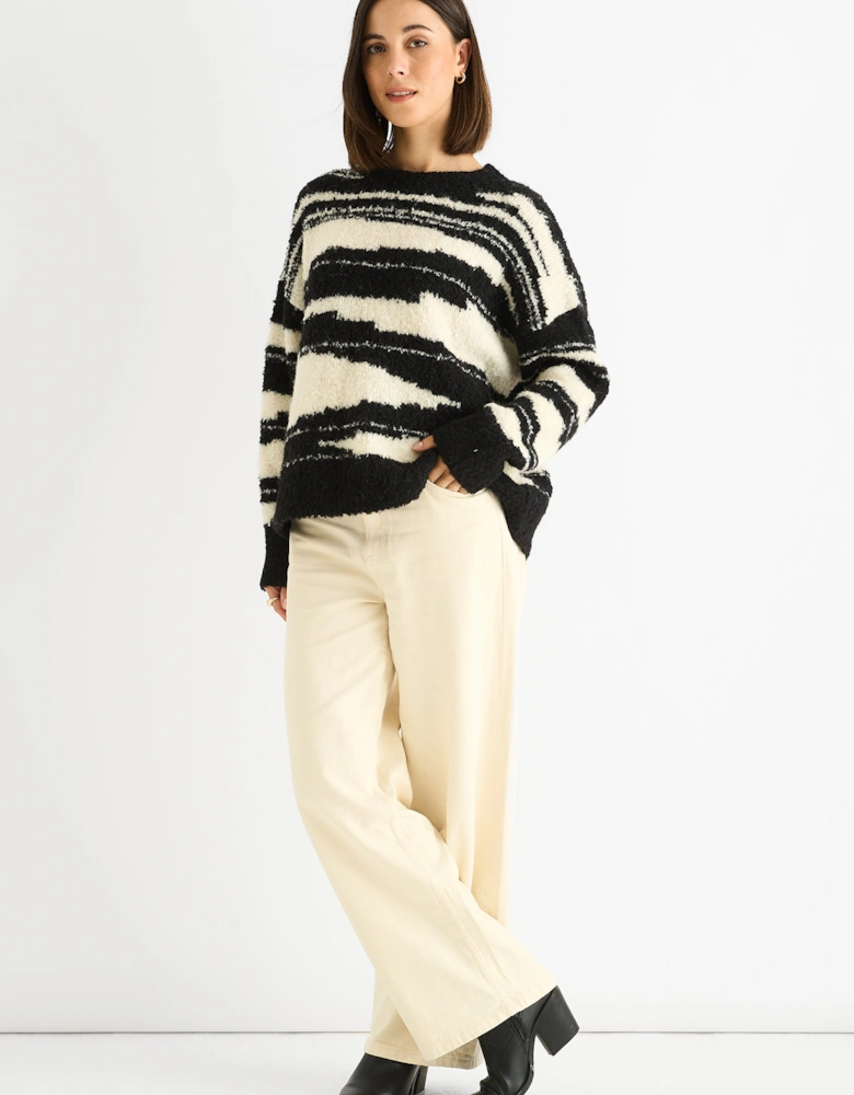 Mono Abstract Oversized Recycle Knit Jumper