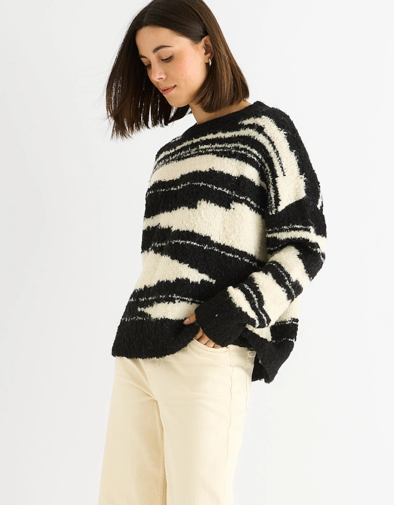 Mono Abstract Oversized Recycle Knit Jumper
