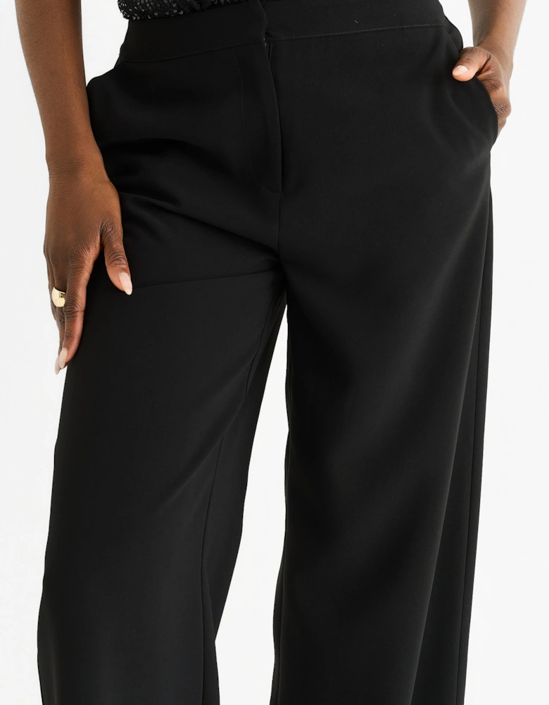 Black Wide Leg Tailoring Trousers