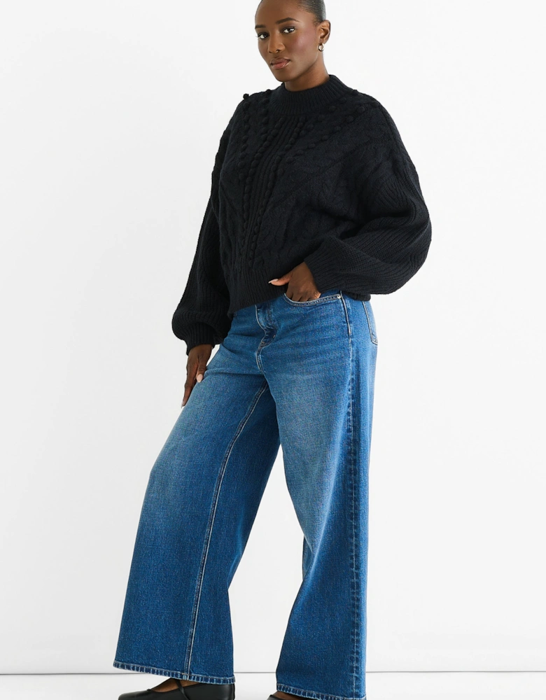 Black Chunky Knit Oversized Knit Jumper