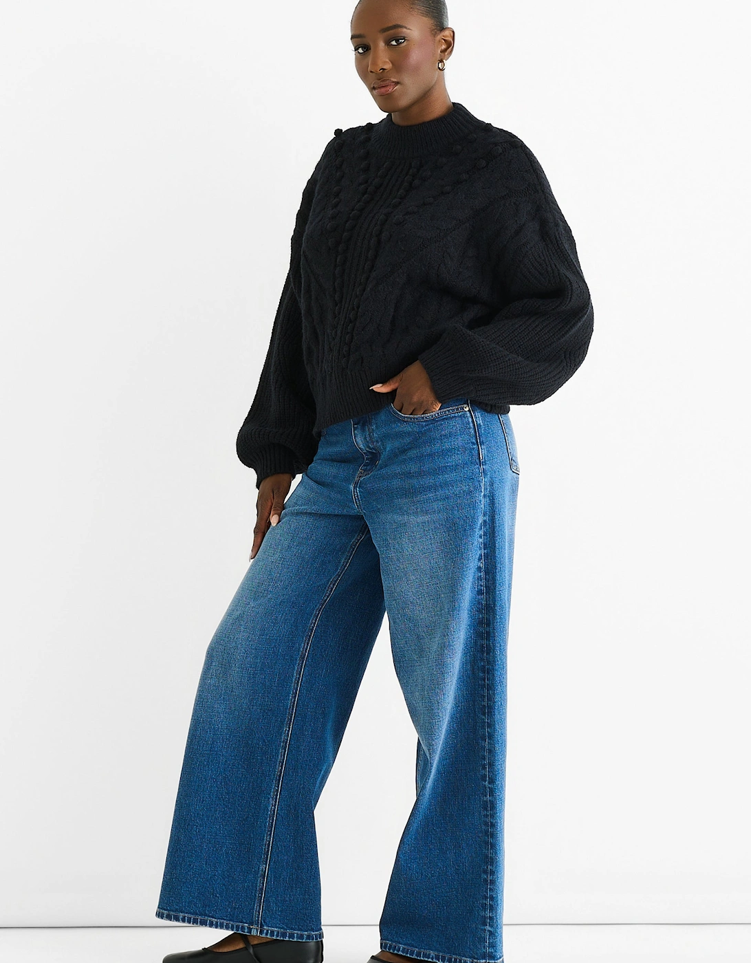Black Chunky Knit Oversized Knit Jumper