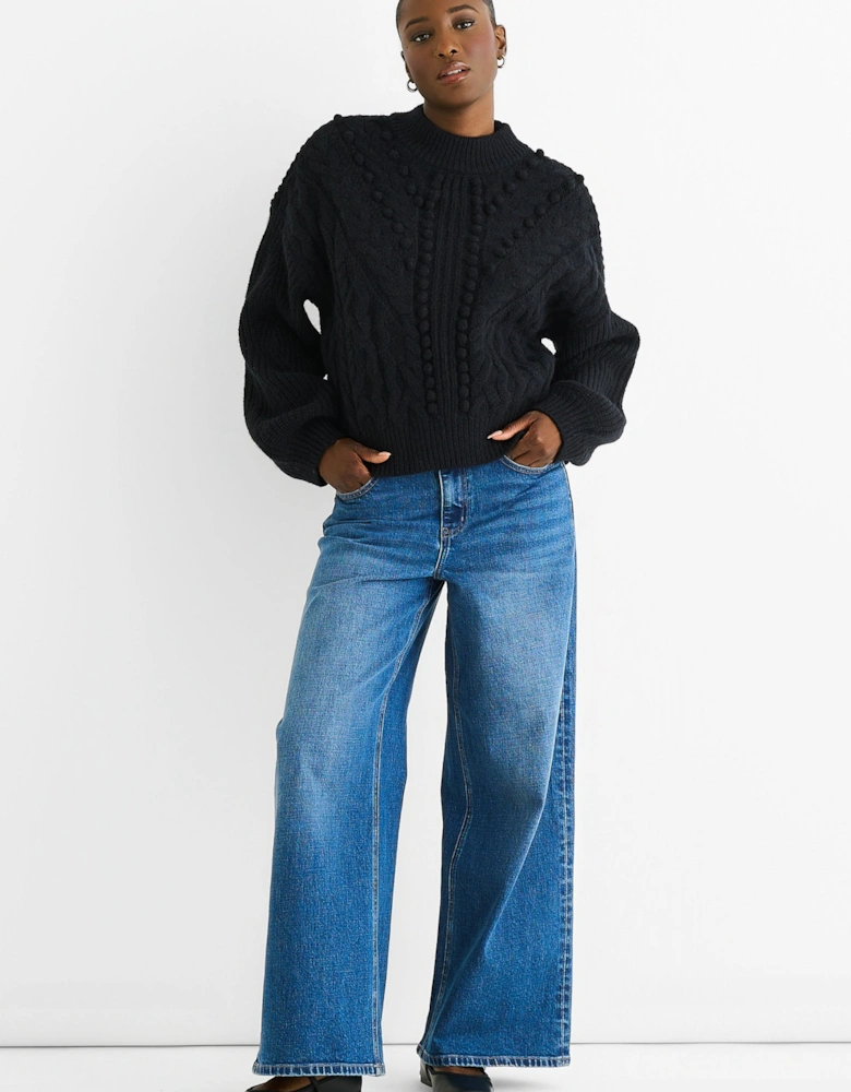 Black Chunky Knit Oversized Knit Jumper