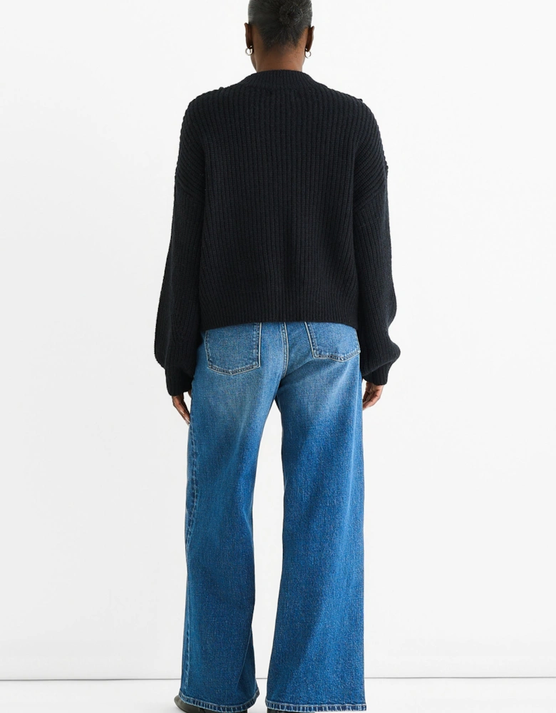 Black Chunky Knit Oversized Knit Jumper