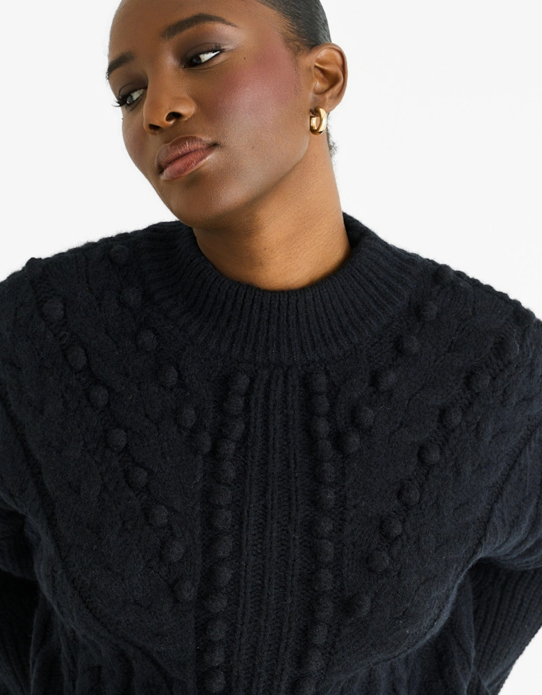 Black Chunky Knit Oversized Knit Jumper