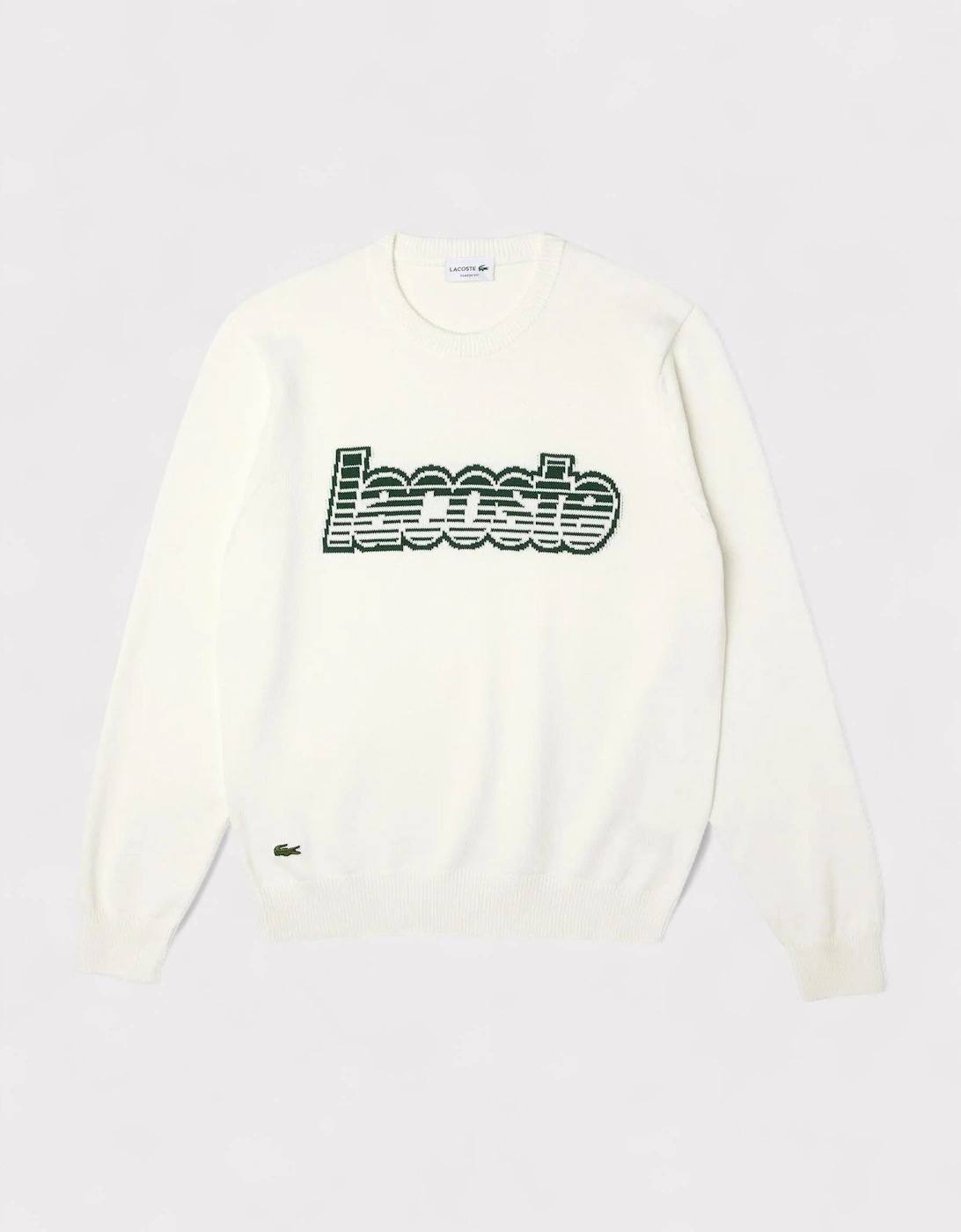 Round Neck Sweater White Green, 4 of 3