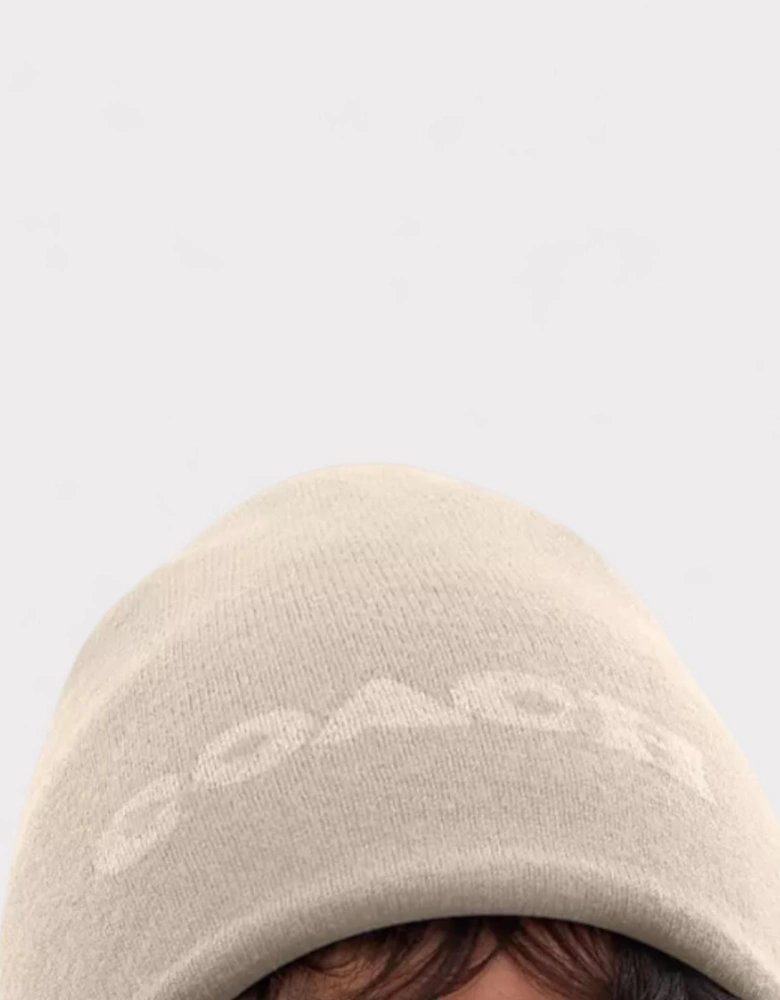 Reversible Signature Beanie Beige