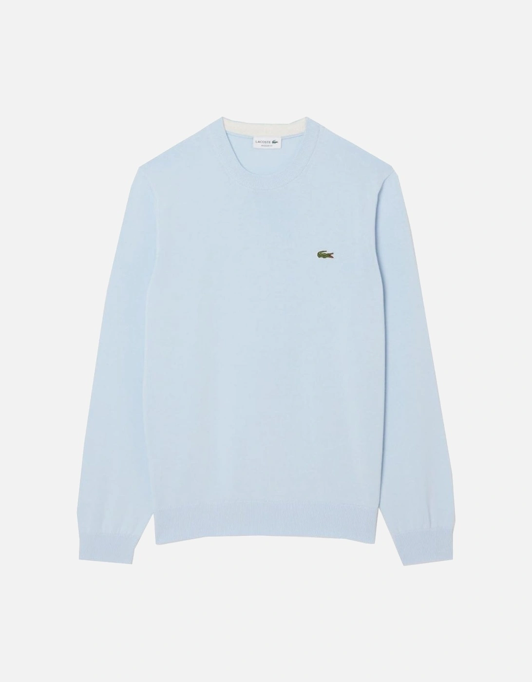 Men's Sky Blue Cotton Crew Neck Knit, 4 of 3