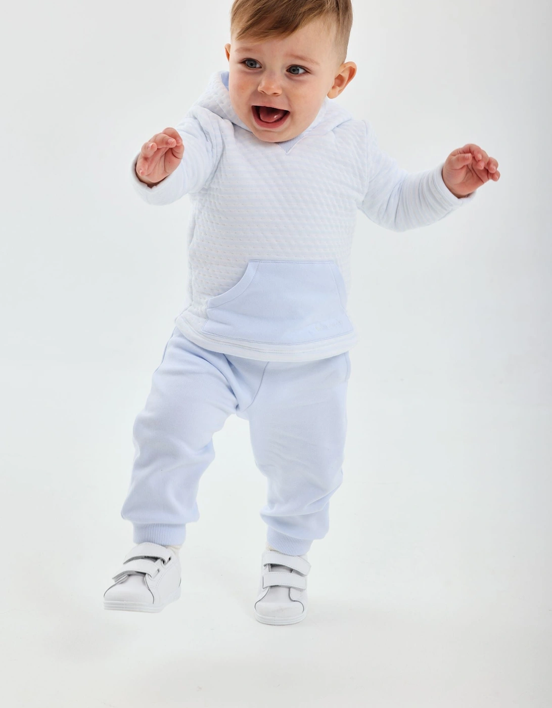 Boys Pale Blue Hooded Tracksuit, 5 of 4