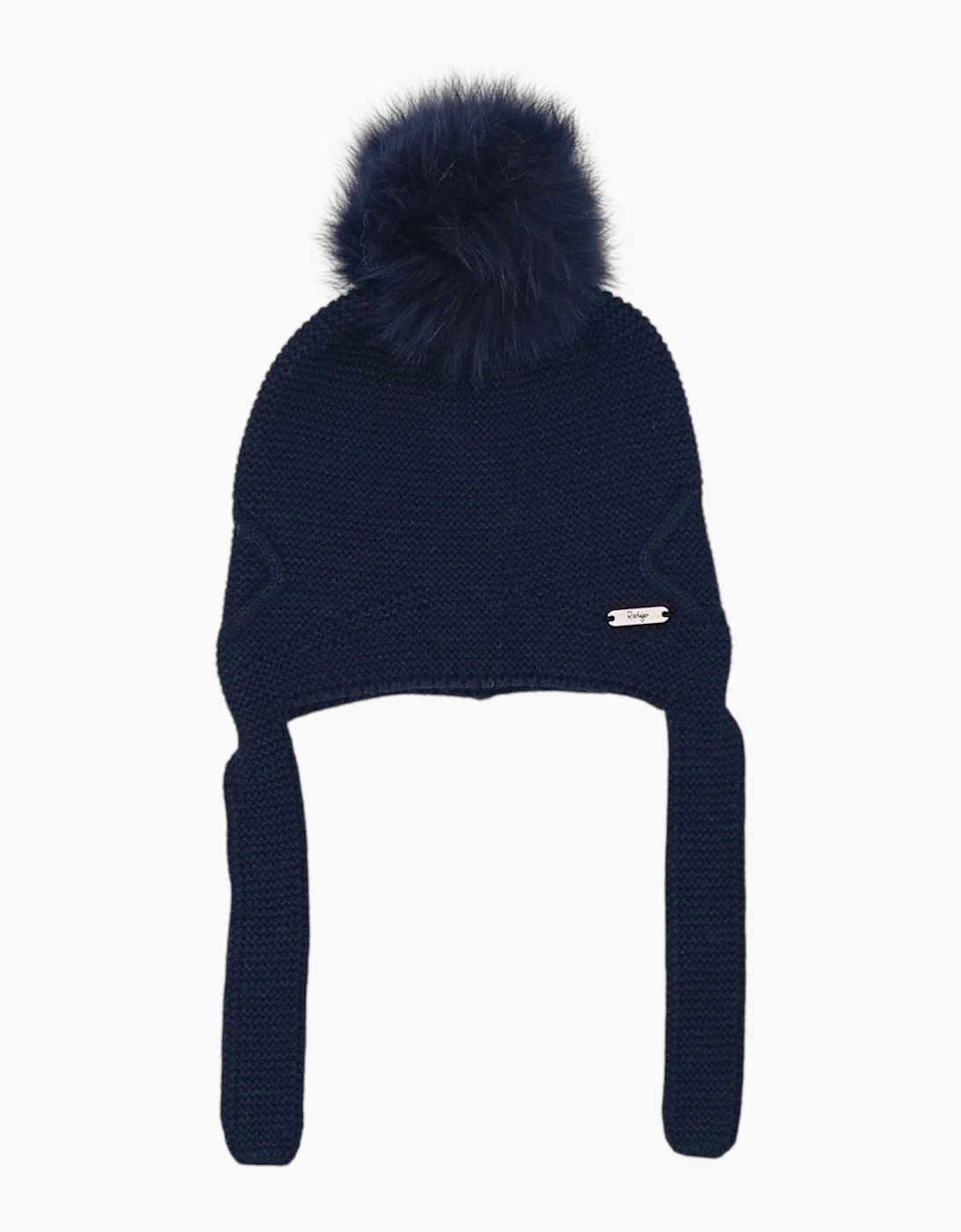 Rahigo Boy's Boys Navy Knit Fur Tie Hat - Size: 6 years