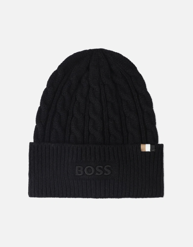 Kids Tab Logo Wool Hat Black