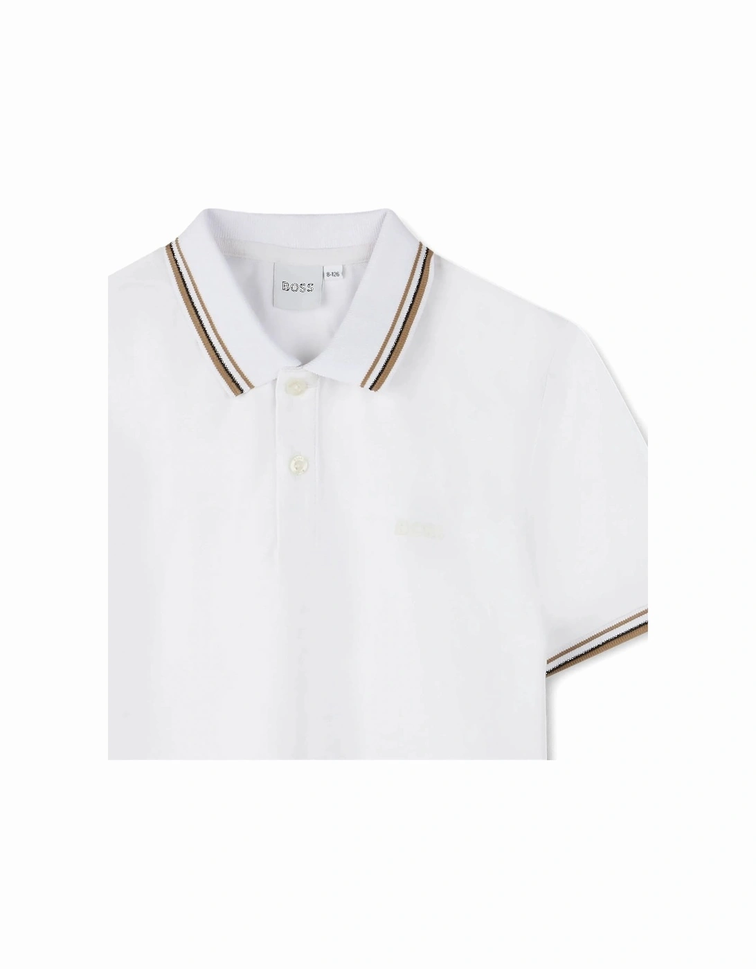Kids Branded Polo Shirt White