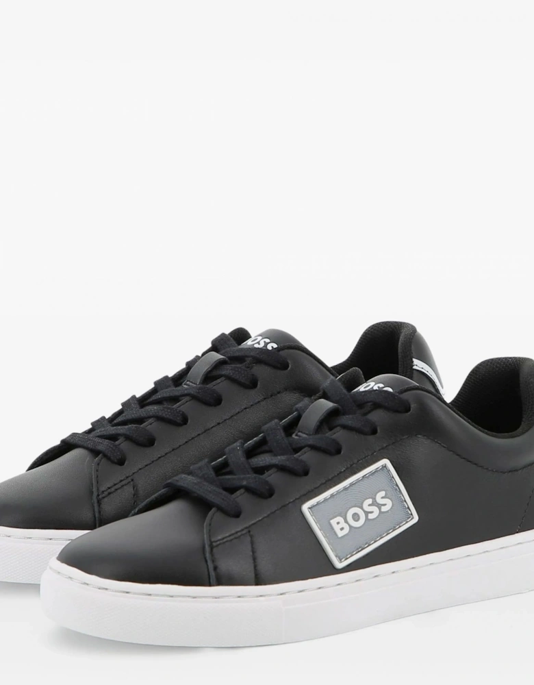 Kids Leather Sneakers Black