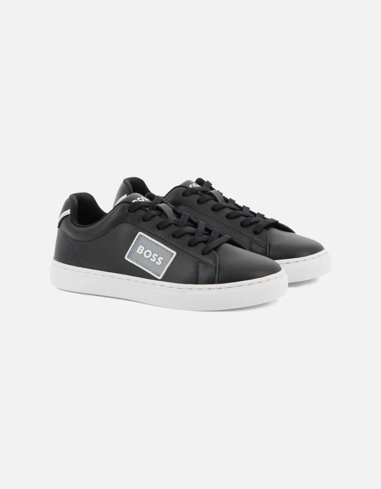 Kids Leather Sneakers Black