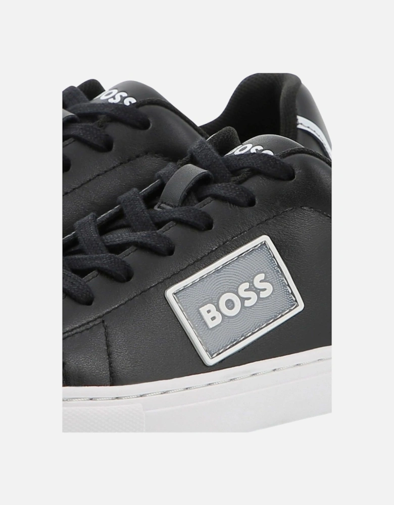 Kids Leather Sneakers Black