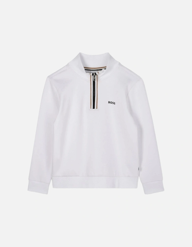 Kids 1/4 Zip Sweatshirt White