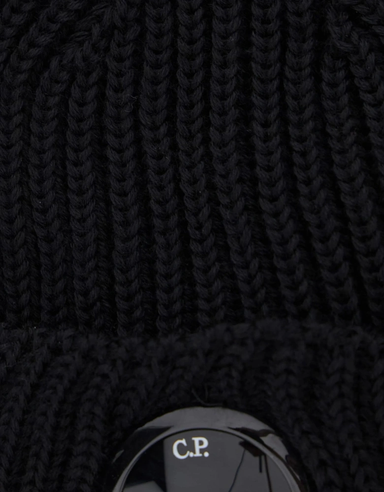 Single Lens Merino Wool Beanie Black