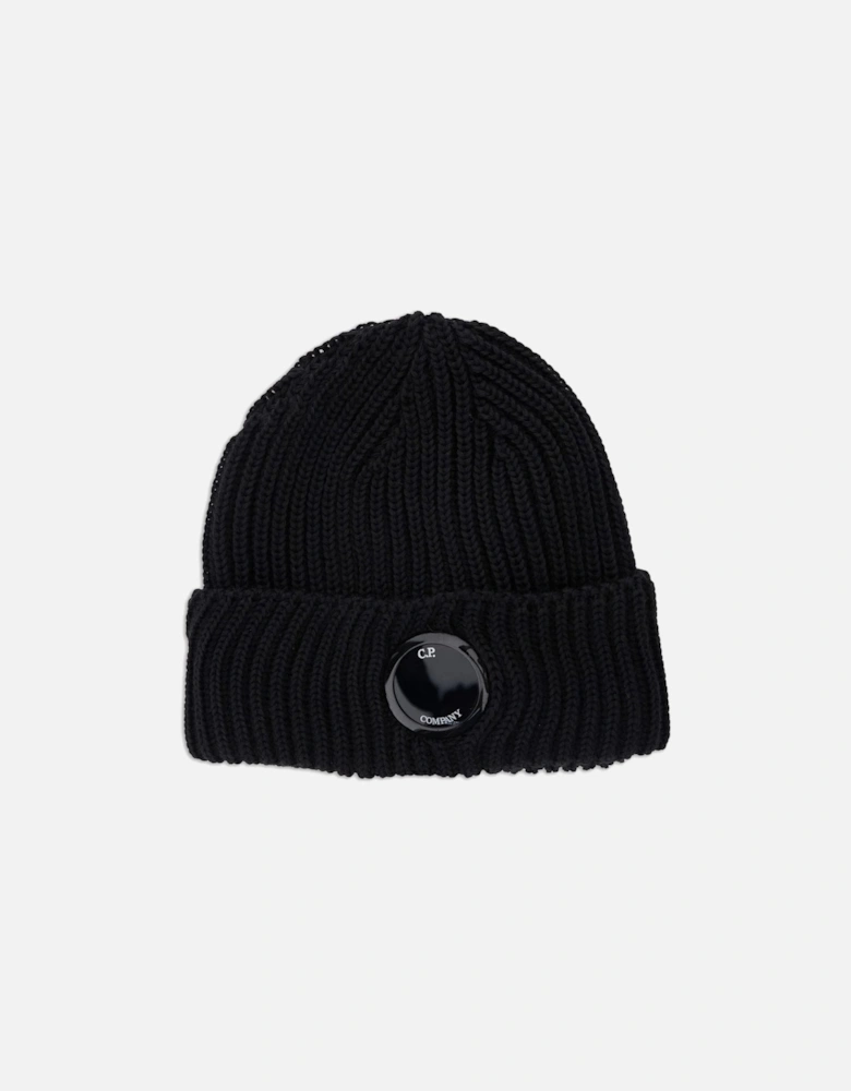 Single Lens Merino Wool Beanie Black