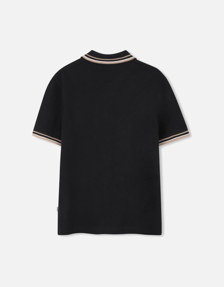 Kids Branded Polo Shirt Black