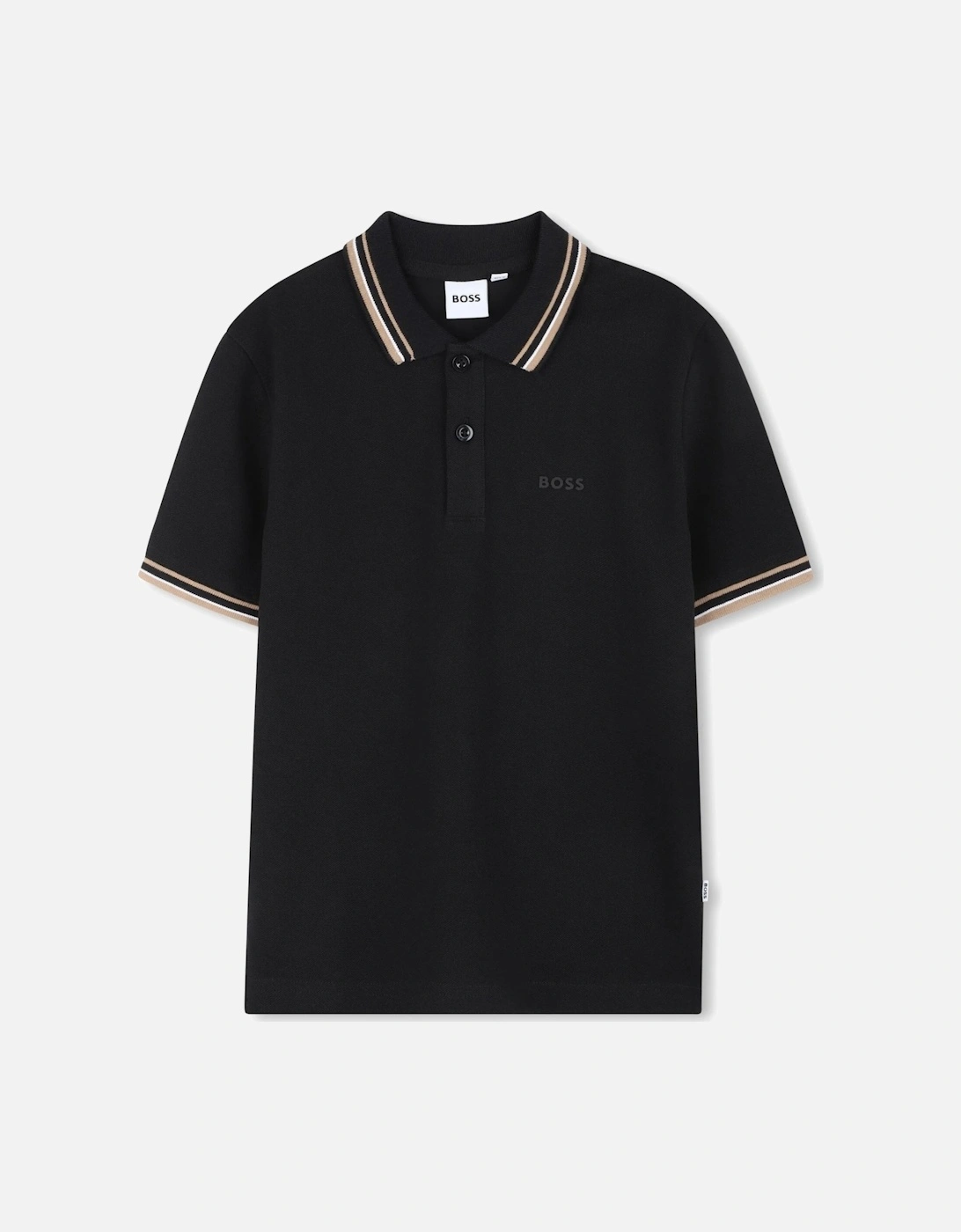 Kids Branded Polo Shirt Black, 4 of 3