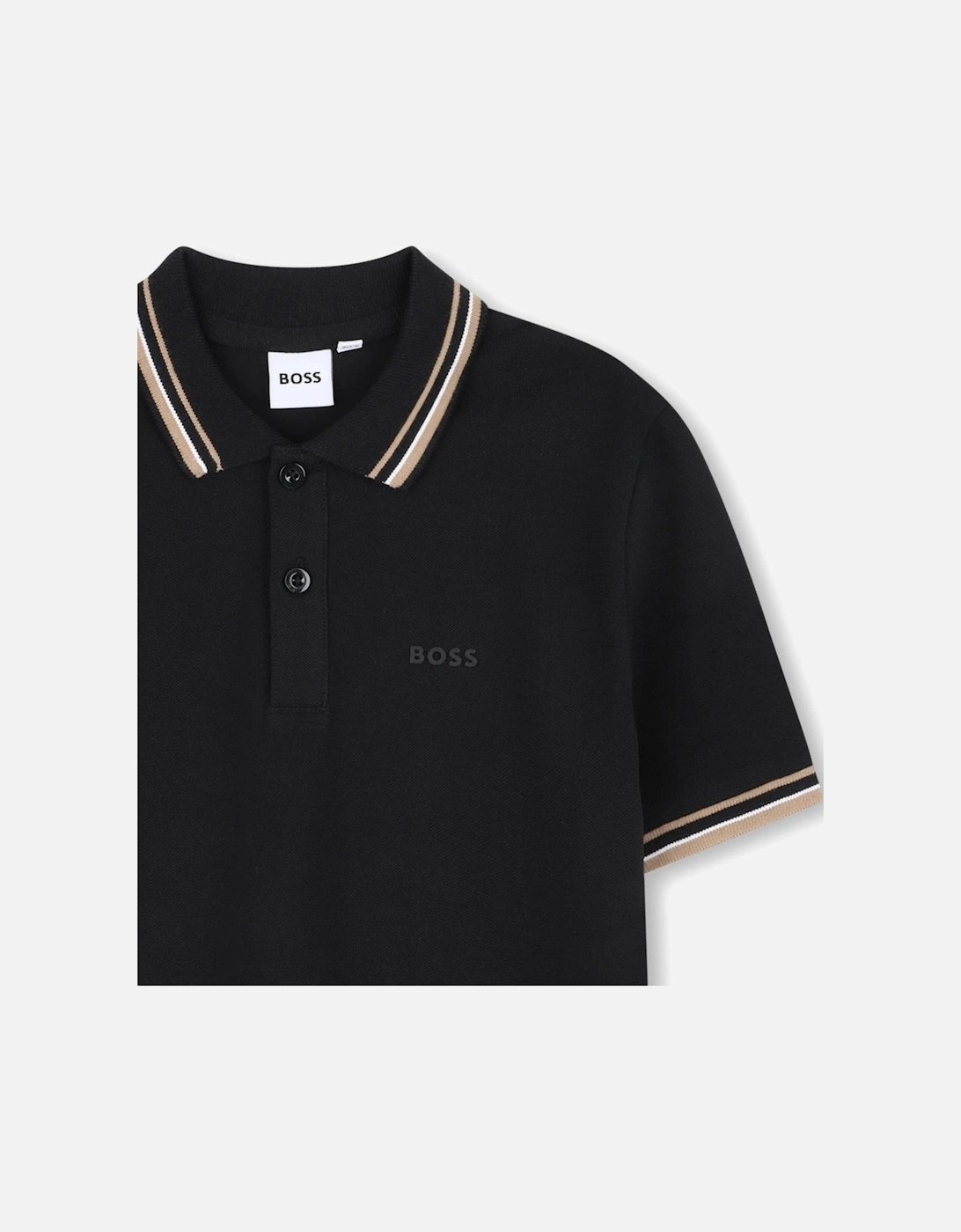 Kids Branded Polo Shirt Black