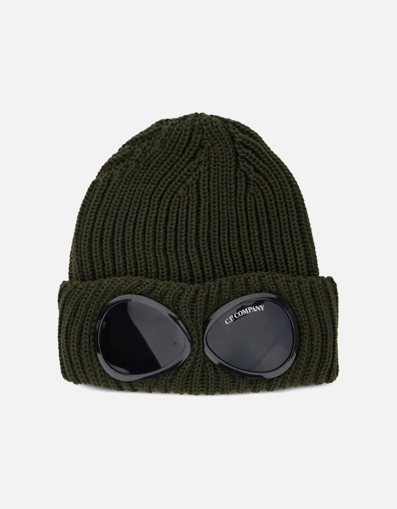 Merino Wool Goggle Hat Green