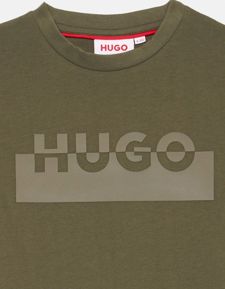 HUGO KHAKI BOYS T SHIRT G00433