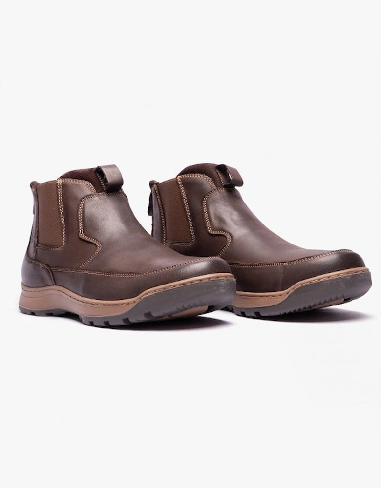 GAVIN Mens Leather Chelsea Boots Brown