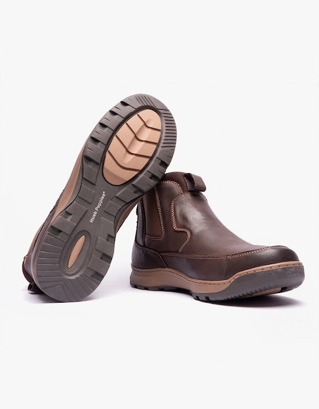 GAVIN Mens Leather Chelsea Boots Brown