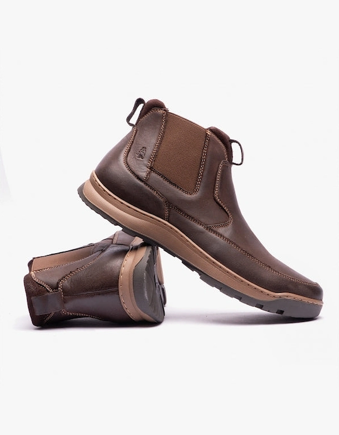 GAVIN Mens Leather Chelsea Boots Brown