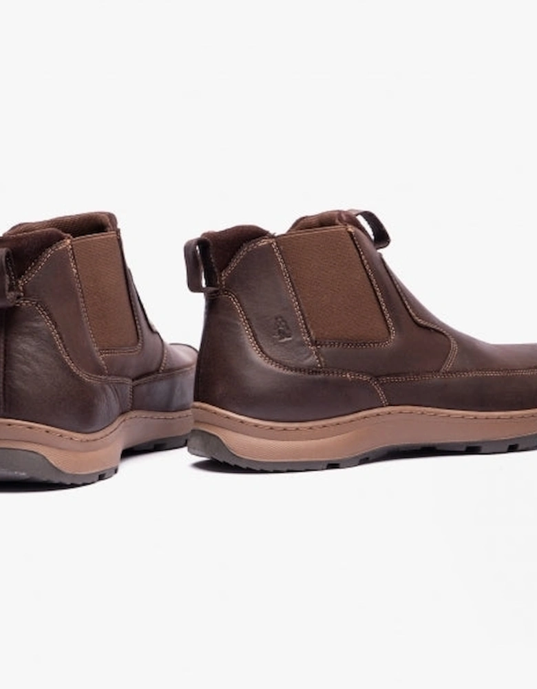 GAVIN Mens Leather Chelsea Boots Brown