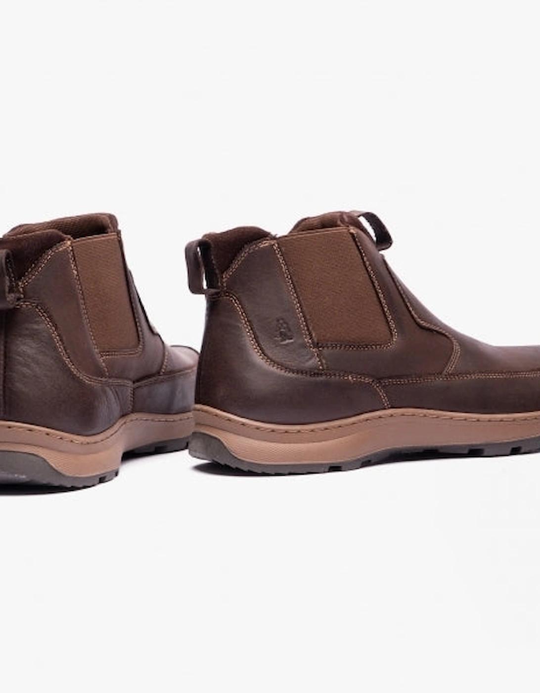 GAVIN Mens Leather Chelsea Boots Brown