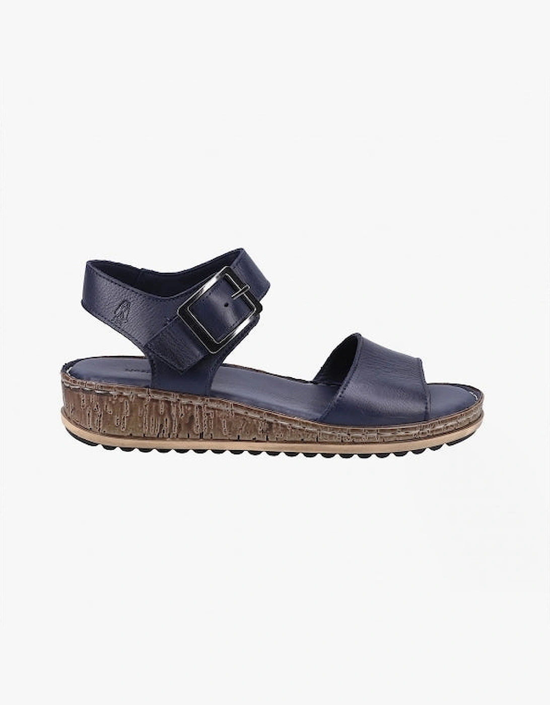 Hush Puppies Women's Blue Ellie Leather Wedge Sandals Navy - Size: 6