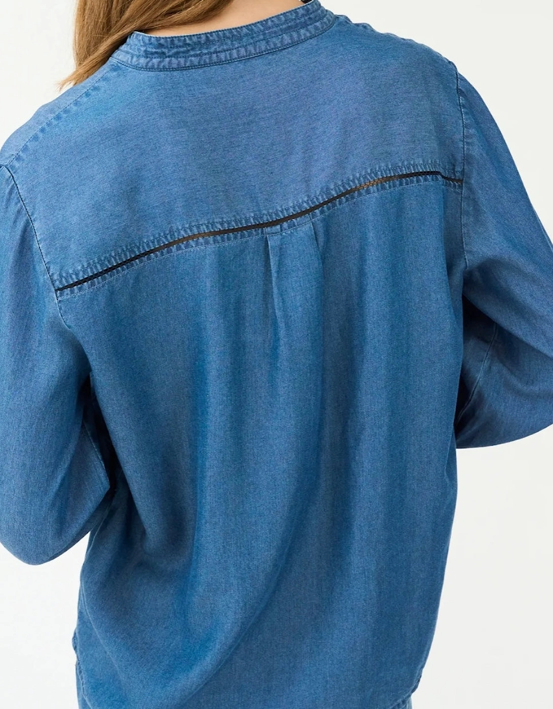 Celika Embroidered Denim Shirt - Mid Dark Denim