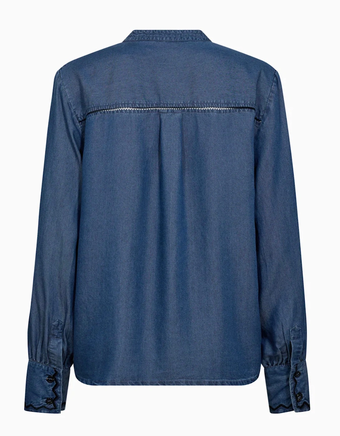 Celika Embroidered Denim Shirt - Mid Dark Denim