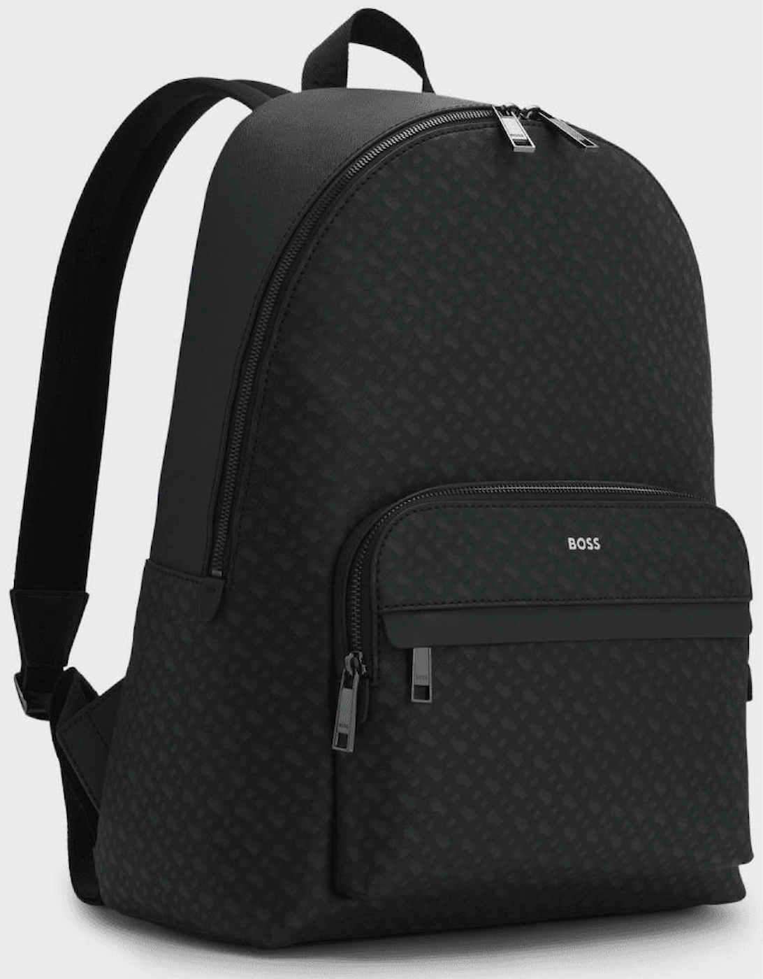 ZAIR Monogram Logo Black Regenerated Leather Backpack