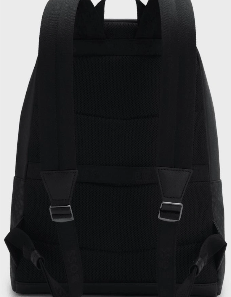 ZAIR Monogram Logo Black Regenerated Leather Backpack