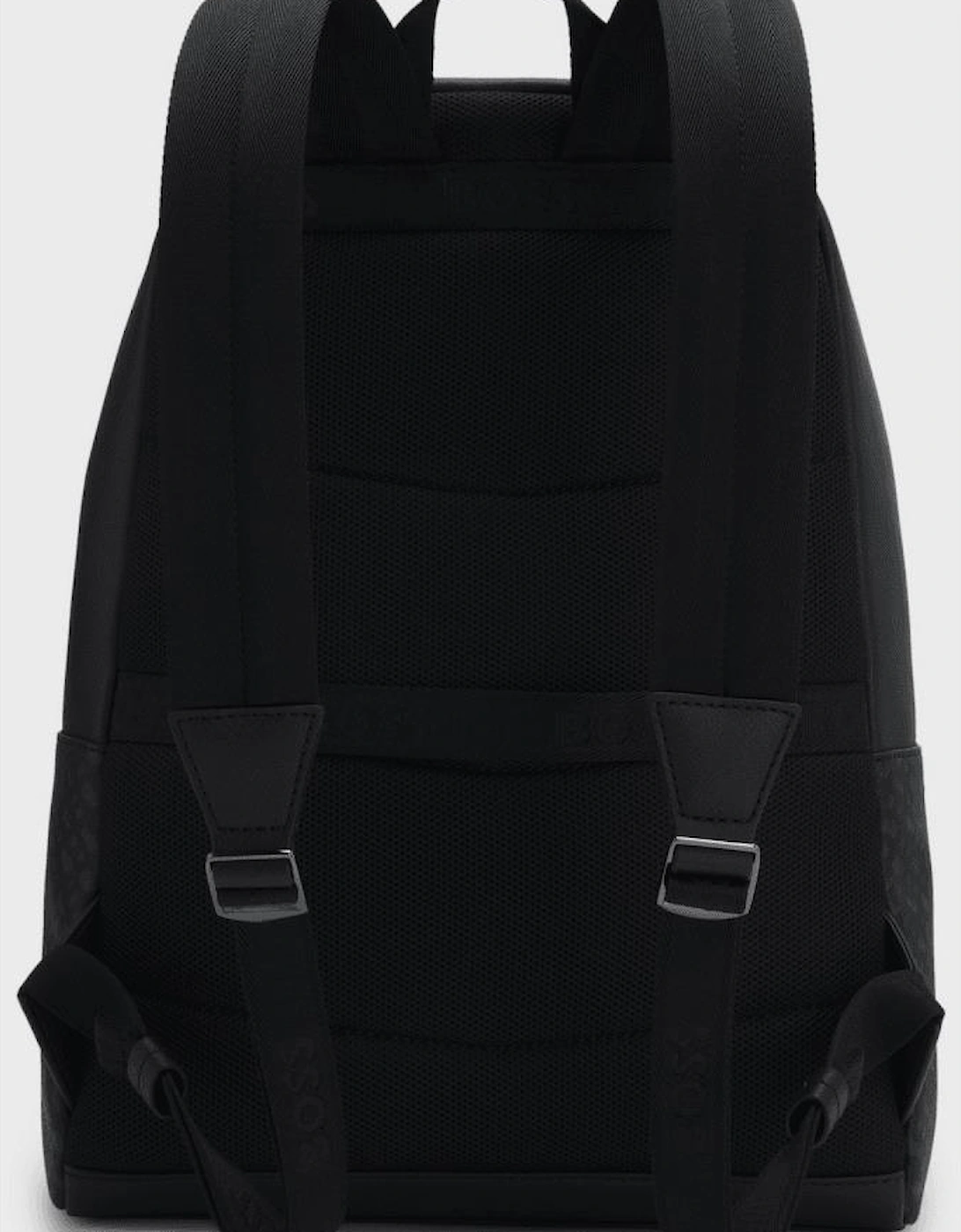 ZAIR Monogram Logo Black Regenerated Leather Backpack
