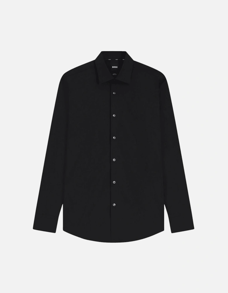 H-Hank Slim Fit Easy Iron Black Shirt