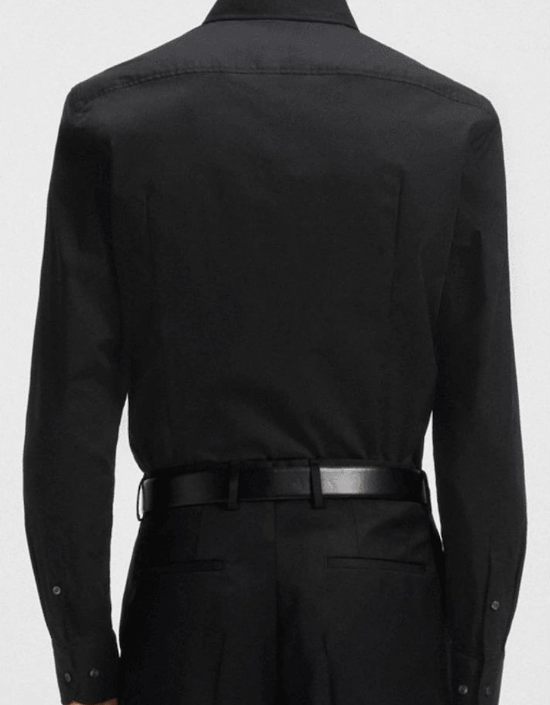 H-Hank Slim Fit Easy Iron Black Shirt