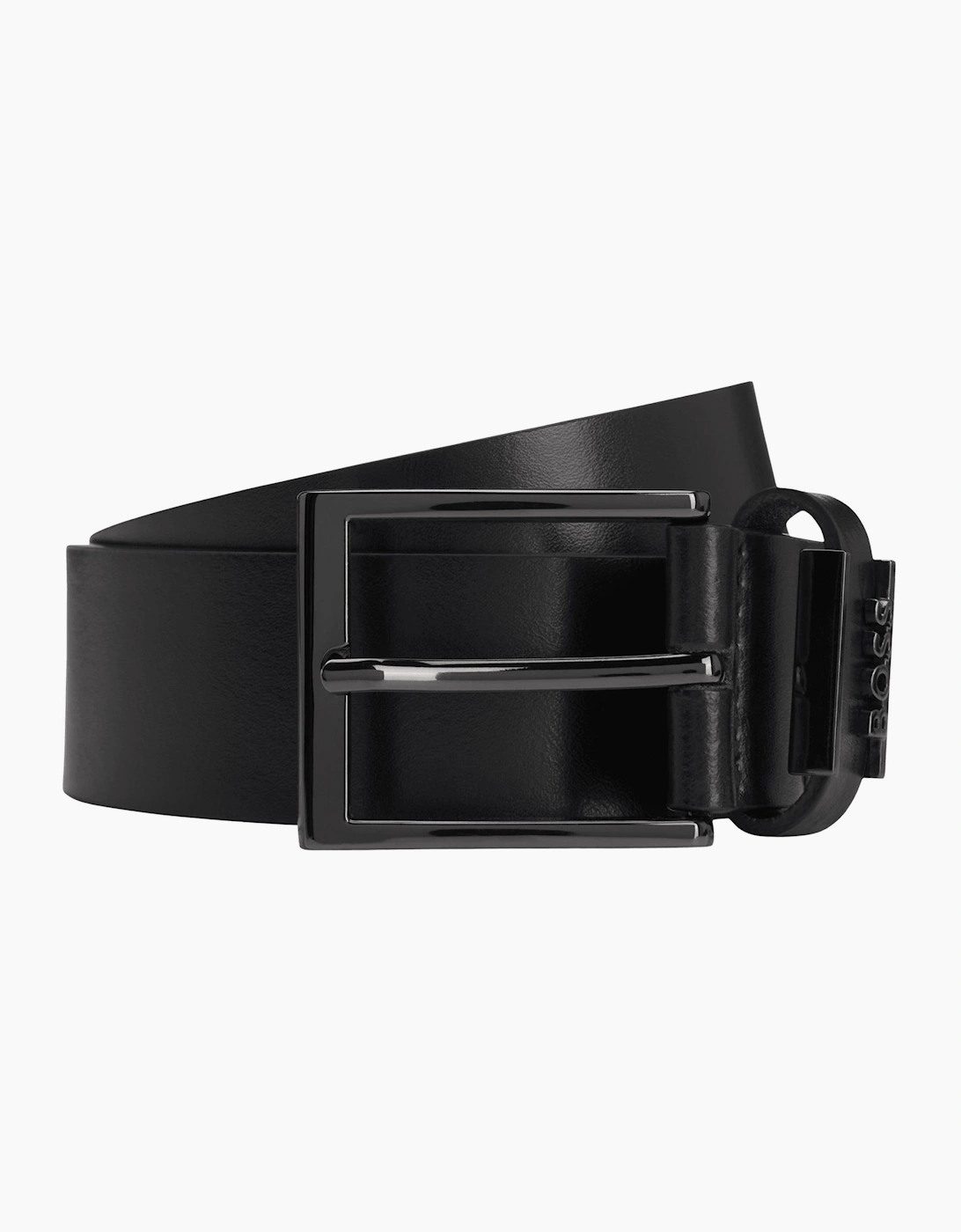 Hugo Boss Men's Cole Logo Buckle Black Leather Belt - Size: 100