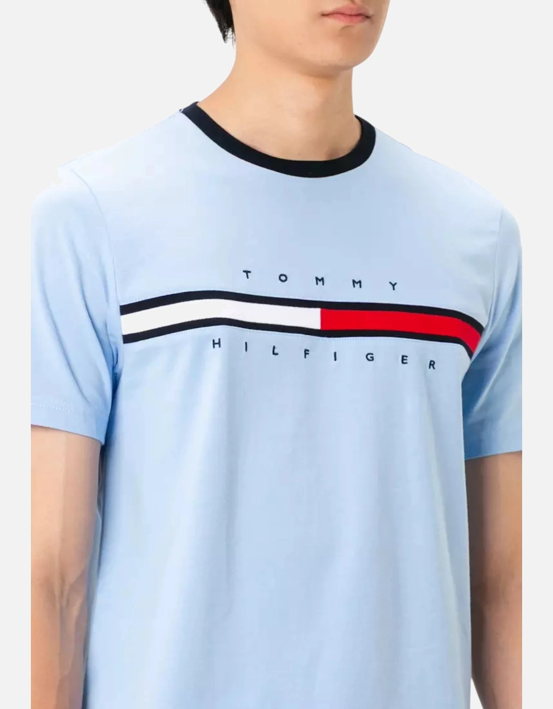 Mens T Shirts Crew Neck Signature Stripe Summer Cotton Tino Tee