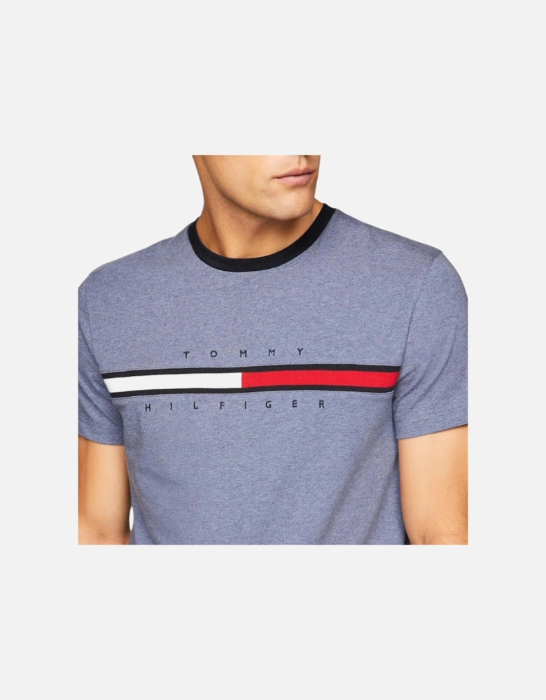 Mens T Shirts Crew Neck Signature Stripe Summer Cotton Tino Tee