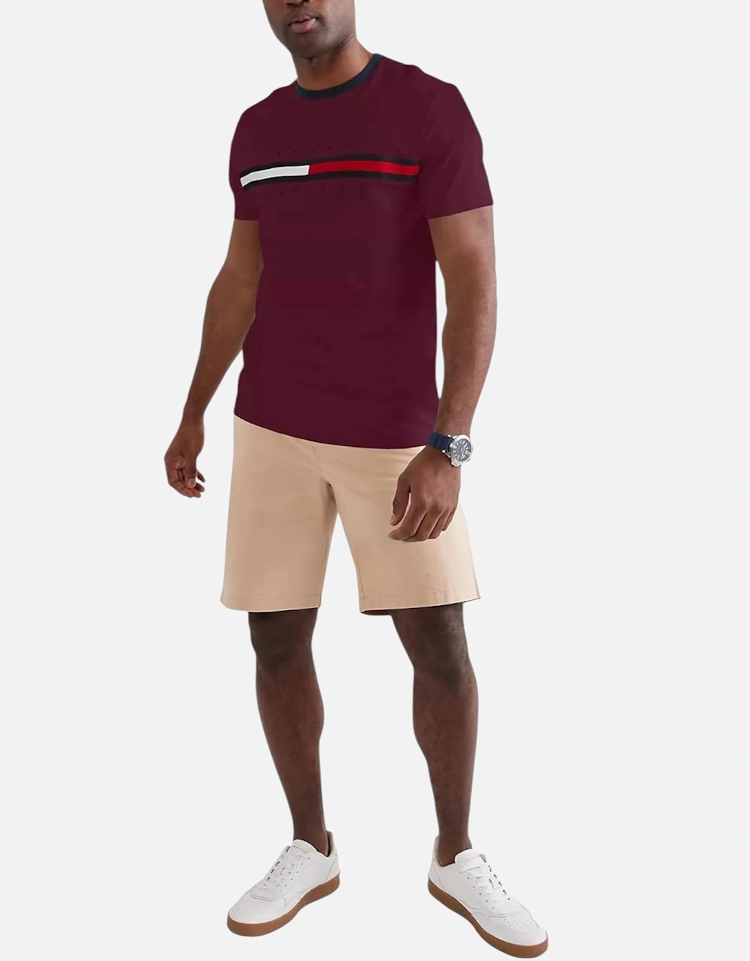 Mens T Shirts Crew Neck Signature Stripe Summer Cotton Tino Tee