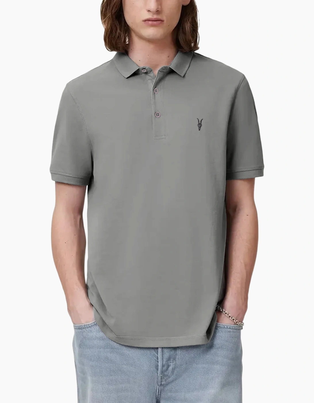 Allsaints Men's Cream All Saints Reform Polo Shirt Summer Cotton Top - Size: 38